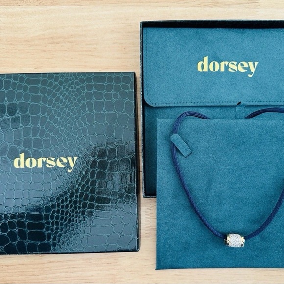 Dorsey Blue Paracord Lab White Sapphire Necklacd